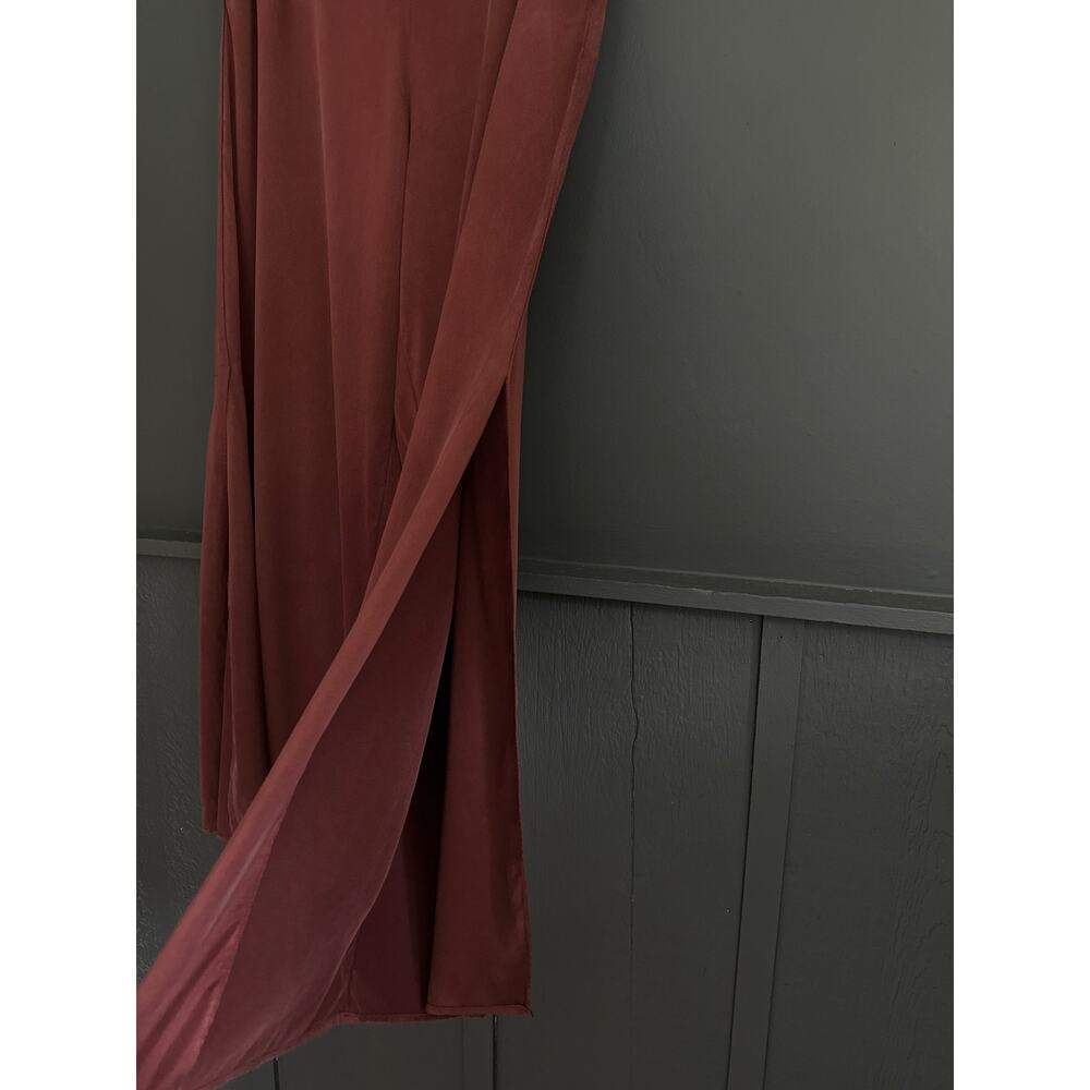 LUNYA Washable Silk High Rise Pajama Pants in Fancy Burgundy Size XL - Picture 5 of 11